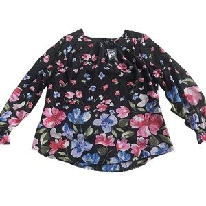 New Isaac Mizrahi Floral Tunic Top Blouse Size 14